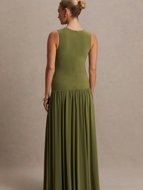 Club L London Dresses & Skirts - Club L London Olive Green Sleeveless Maxi Dress